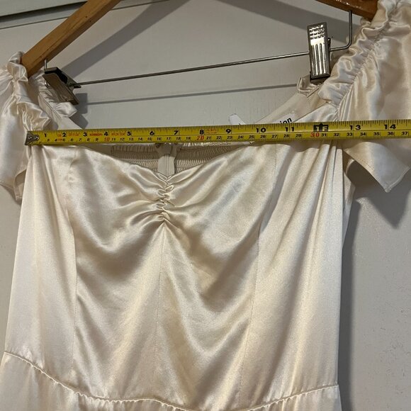 Reformation 100% Silk Sianna Wedding Dress Off the Shoulder / Butterfly NWOT - Picture 9 of 12